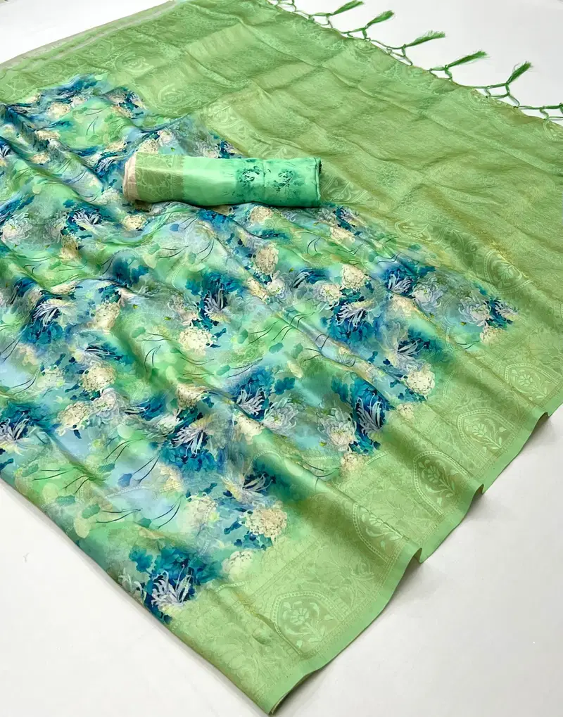 SRC Softy Digital Jacquard Digital Printed Sarees Wholesale Price In Surat